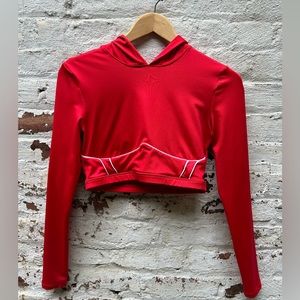 Women’s work out crop top athletic hoodie by Mandee size small